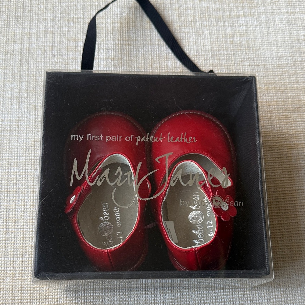 Red Patent Leather Baby Mary Janes- New in box! Size 6-12 Months